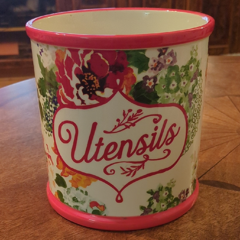 The Pioneer Woman Floral Utensil Holder - Red, Green, Pink